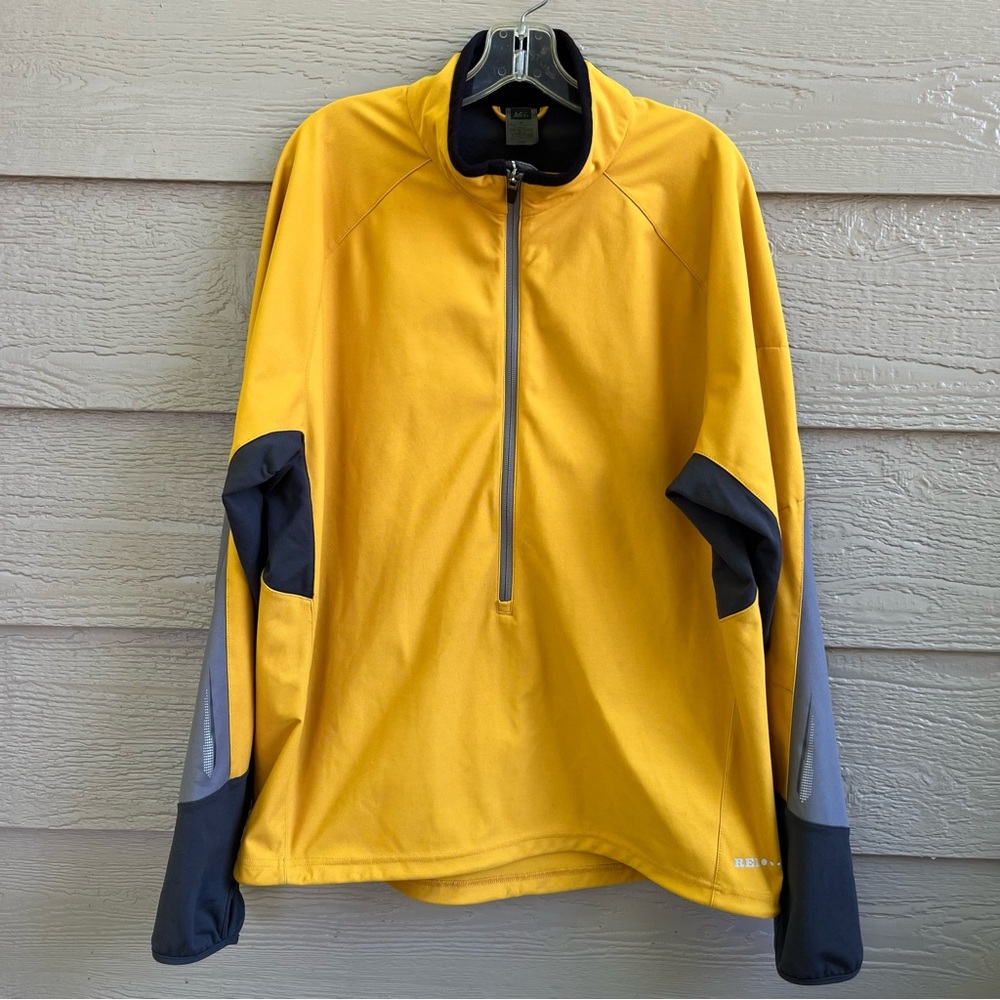 Rei Softshell Pullover Jacket Men Xlthumbholes Ye… - image 2